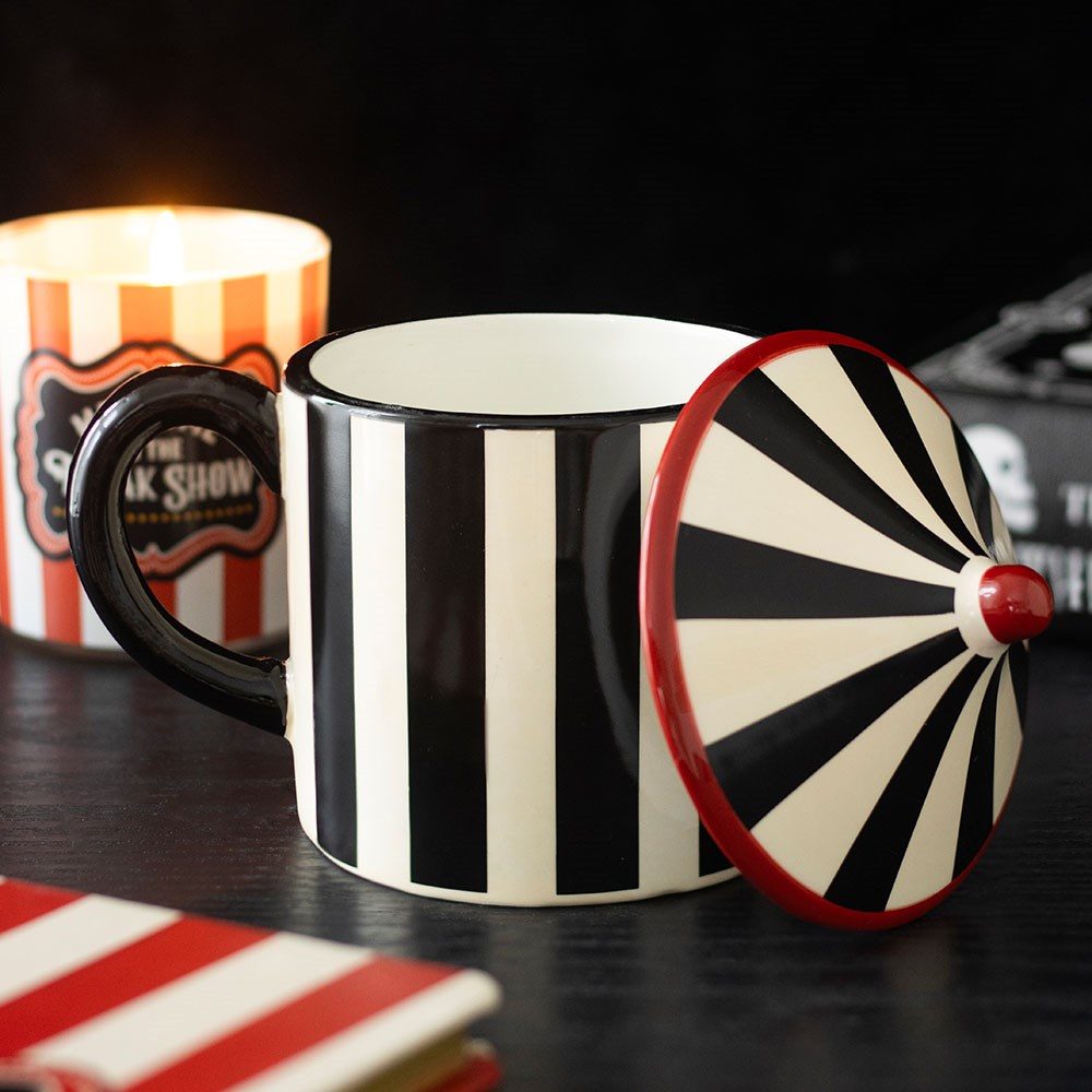 Something Different - Black Striped Circus Tent Tasse - Schwarz/Weiß